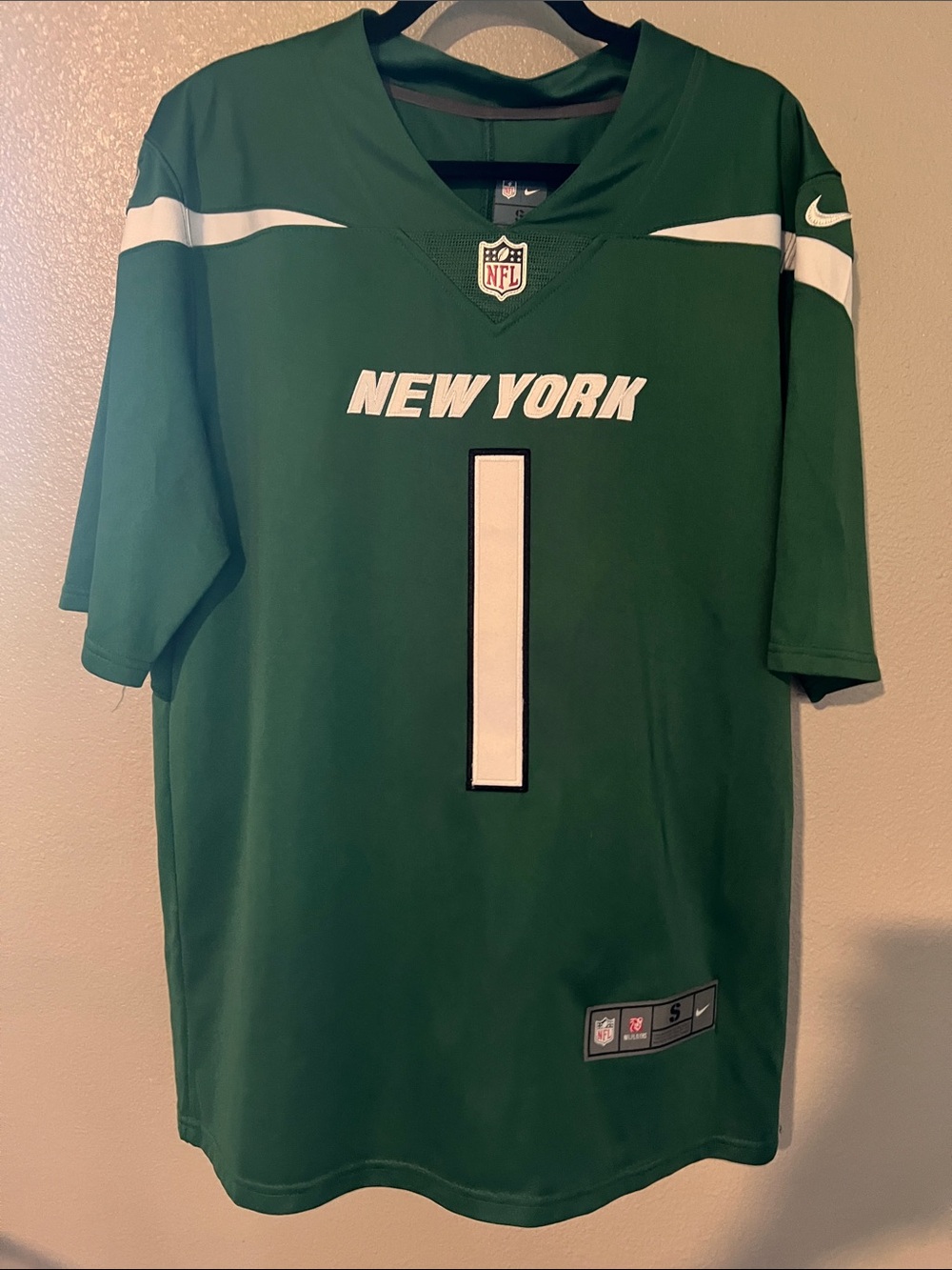 Nike Green New York Jets Football Jersey with White Number